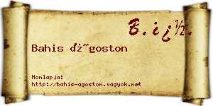 Bahis Ágoston névjegykártya